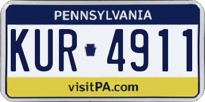PA license plate KUR4911