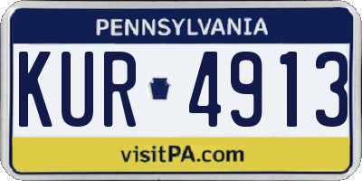 PA license plate KUR4913