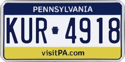 PA license plate KUR4918