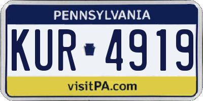 PA license plate KUR4919
