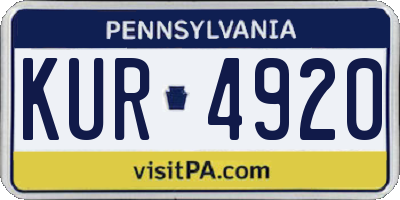 PA license plate KUR4920