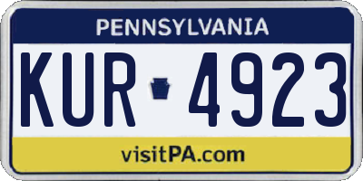 PA license plate KUR4923