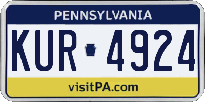 PA license plate KUR4924
