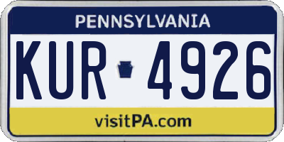 PA license plate KUR4926