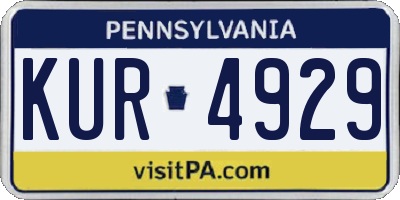 PA license plate KUR4929