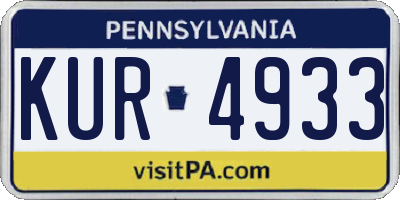 PA license plate KUR4933
