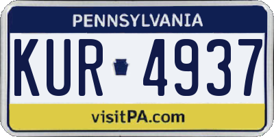 PA license plate KUR4937