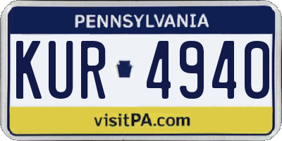 PA license plate KUR4940