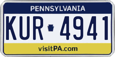 PA license plate KUR4941