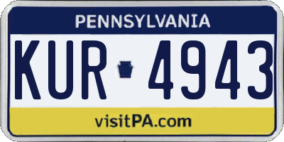 PA license plate KUR4943