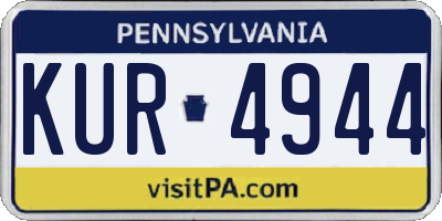 PA license plate KUR4944
