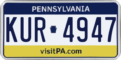 PA license plate KUR4947
