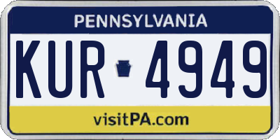 PA license plate KUR4949