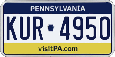 PA license plate KUR4950