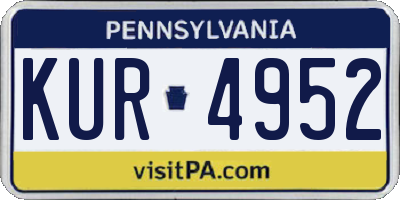 PA license plate KUR4952