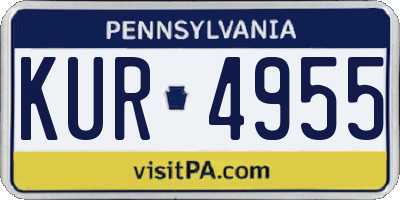 PA license plate KUR4955
