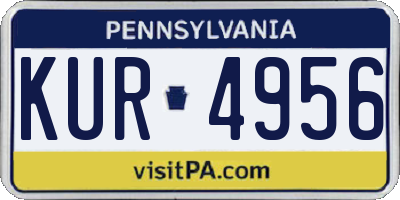 PA license plate KUR4956