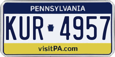 PA license plate KUR4957