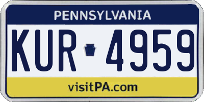 PA license plate KUR4959