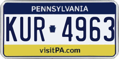 PA license plate KUR4963