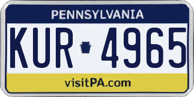 PA license plate KUR4965