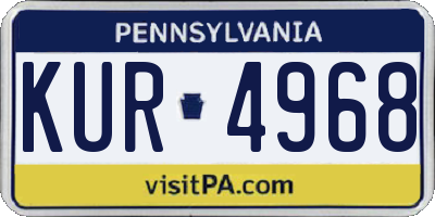 PA license plate KUR4968