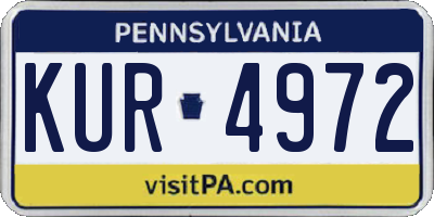 PA license plate KUR4972