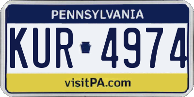 PA license plate KUR4974