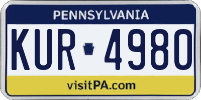 PA license plate KUR4980