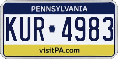 PA license plate KUR4983