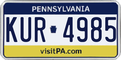 PA license plate KUR4985