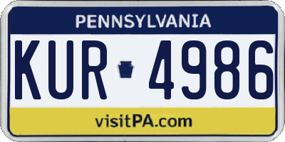 PA license plate KUR4986