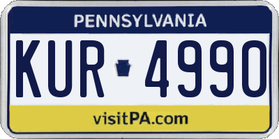 PA license plate KUR4990