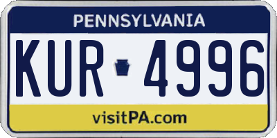 PA license plate KUR4996