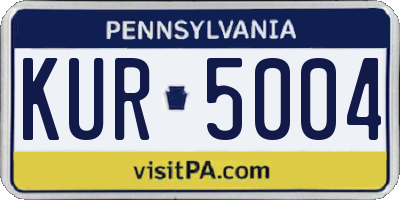 PA license plate KUR5004