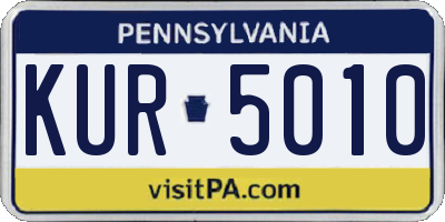 PA license plate KUR5010