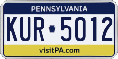 PA license plate KUR5012