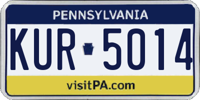 PA license plate KUR5014