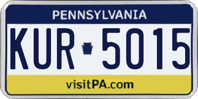 PA license plate KUR5015
