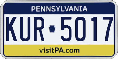 PA license plate KUR5017