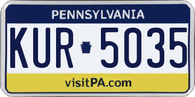 PA license plate KUR5035