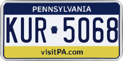 PA license plate KUR5068