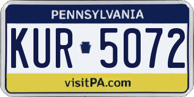 PA license plate KUR5072