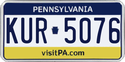 PA license plate KUR5076