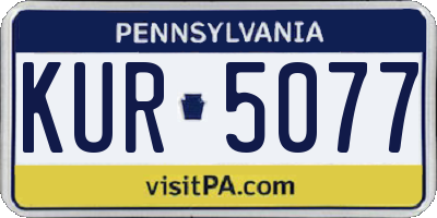 PA license plate KUR5077