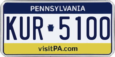 PA license plate KUR5100