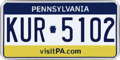 PA license plate KUR5102