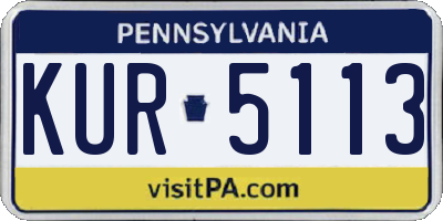 PA license plate KUR5113