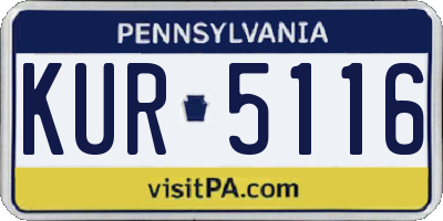 PA license plate KUR5116