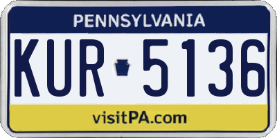 PA license plate KUR5136